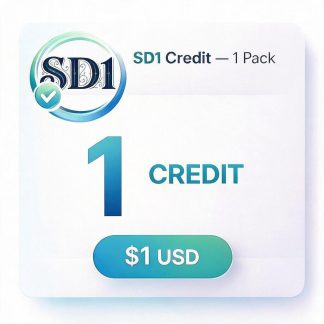 OA Credit 1 Pack, 1 digital credit, $1 USD.