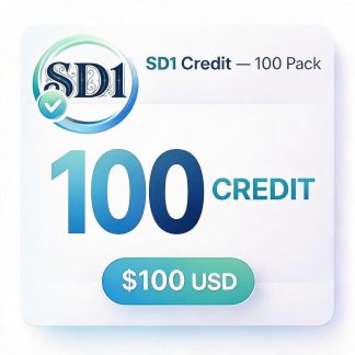 OA Credit 100 Pack, 100 digital credits, $100 USD.