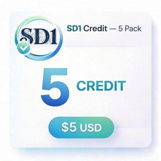 OA Credit 5 Pack, 5 digital credits, $5 USD.