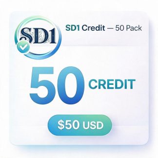 OA Credit 50 Pack, 50 digital credits, $50 USD.